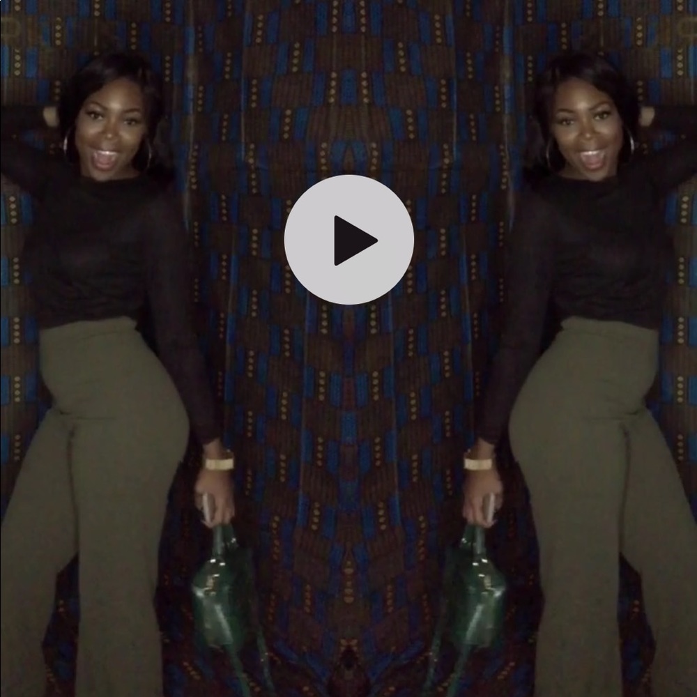 Olive Wide Leg Trousers
